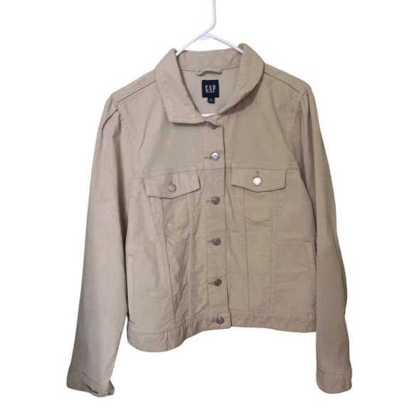 Gap Womens Beige Corduroy Jacket XL Cotton Blend - Picture 1 of 10